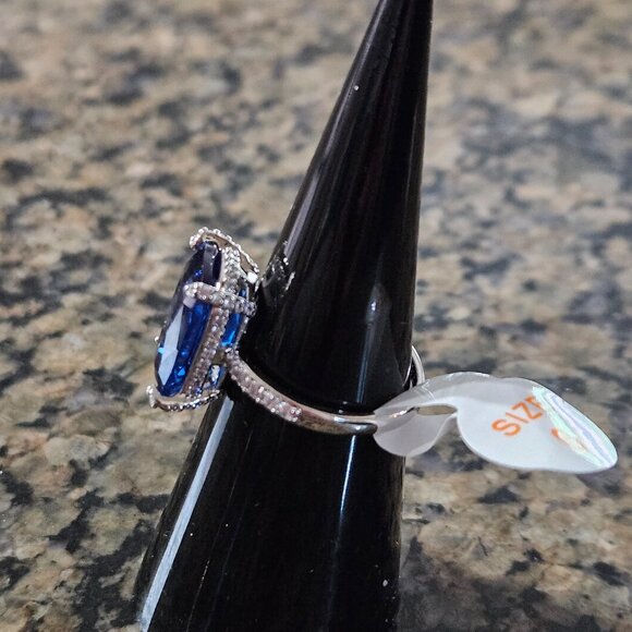 Bomb Party RG66974 "Joyful Embrace" Aqua Blue Spinel Sz 6 - Picture 4 of 5